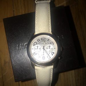 White and rose gold michael kors watch